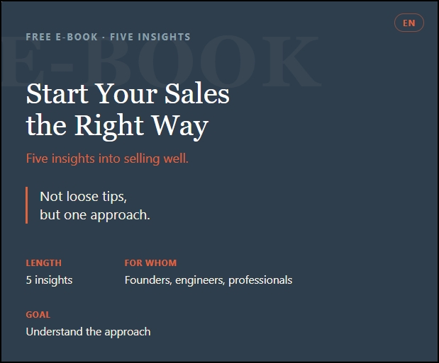 E-book — Start Your Sales the Right Way
