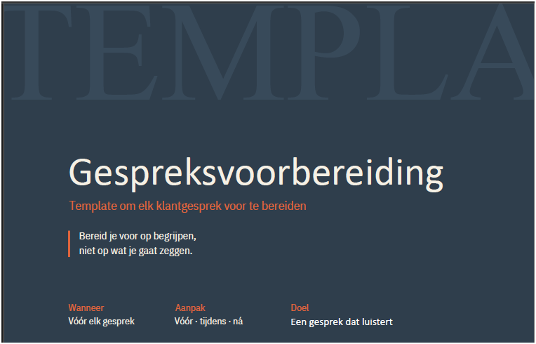 Template 01 — Gespreksvoorbereiding