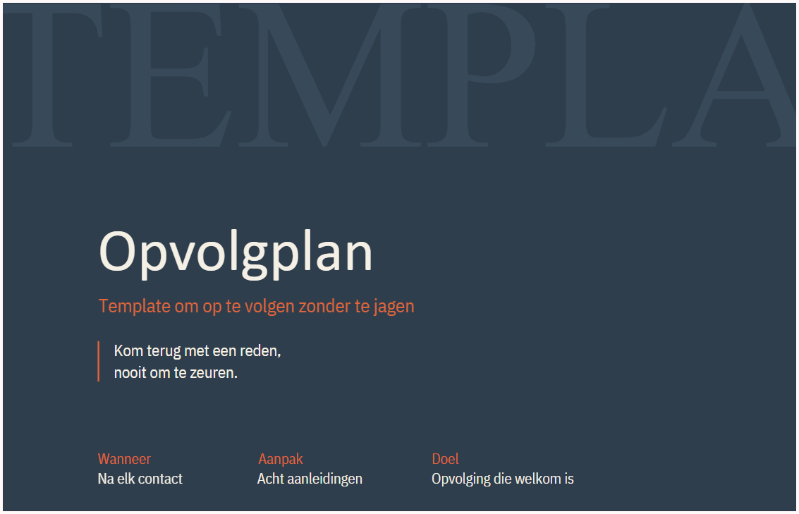 Template 03 — Follow-up Plan