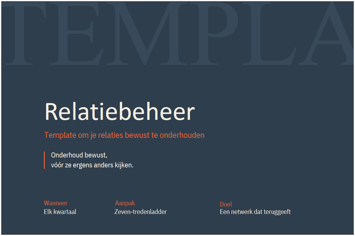 Template 09 — Relatiebeheer